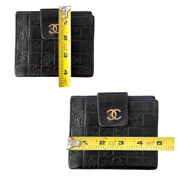 Authentic CHANEL Black Lambskin Leather Lucky Charms Embossed Bifold Wallet - Picture 16 of 16
